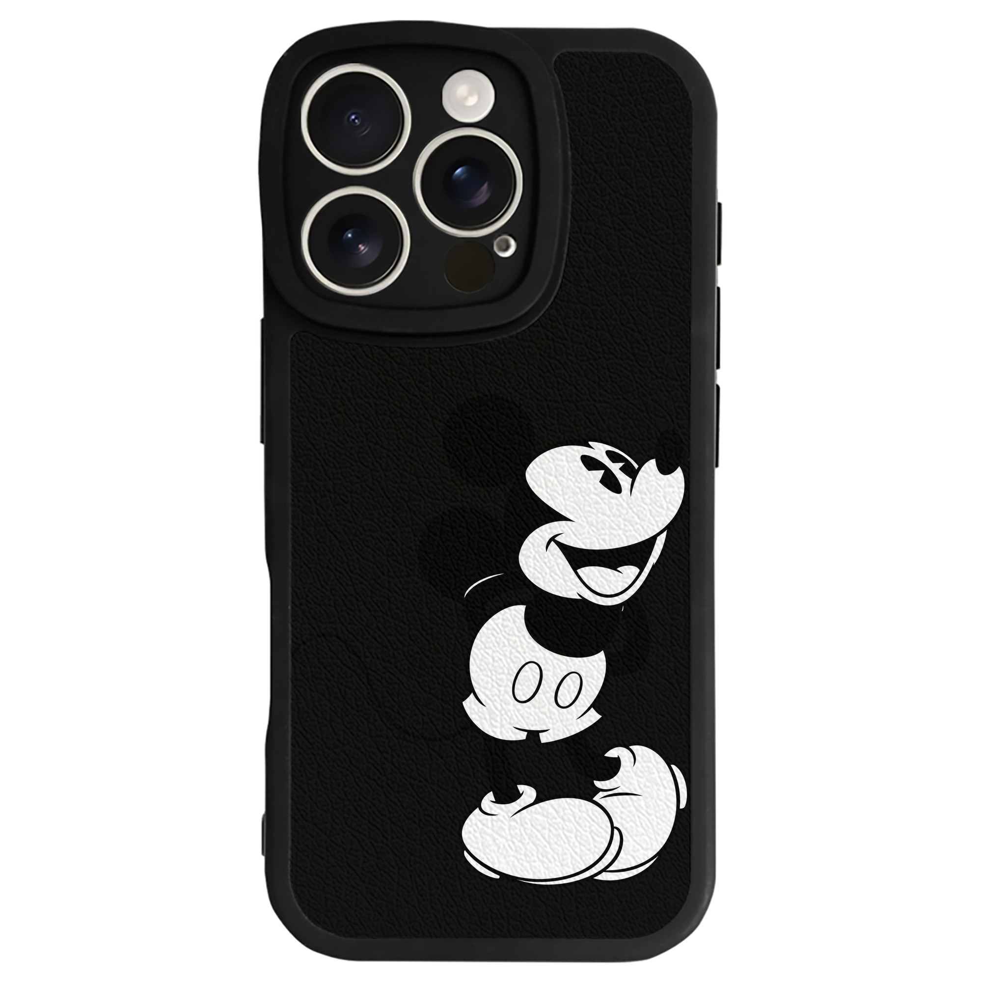 （画像用） ミッキーマウス Mickey Mouse 【iPhone 16シリーズ対応】シリコンスマホケース（レザー調） 材質：シリコン